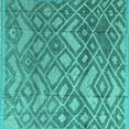 thumbnail image 1 of Ahgly Company Indoor Square Abstract Turquoise Blue Modern Area Rugs, 5' Square, 1 of 4