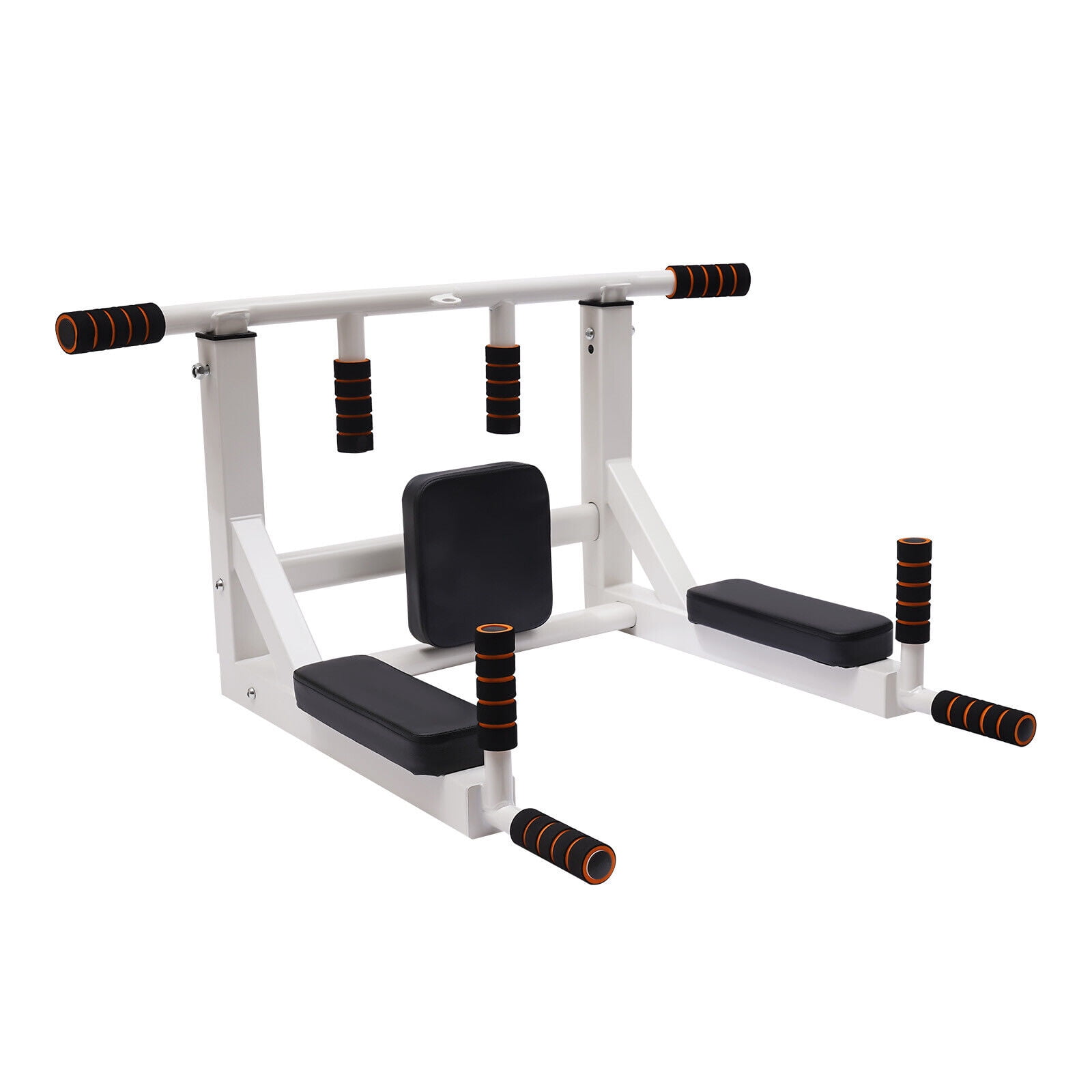 Chin up Bar Power Pull up Wall Mounted Home Gym Fitness Dip Station Equipment White