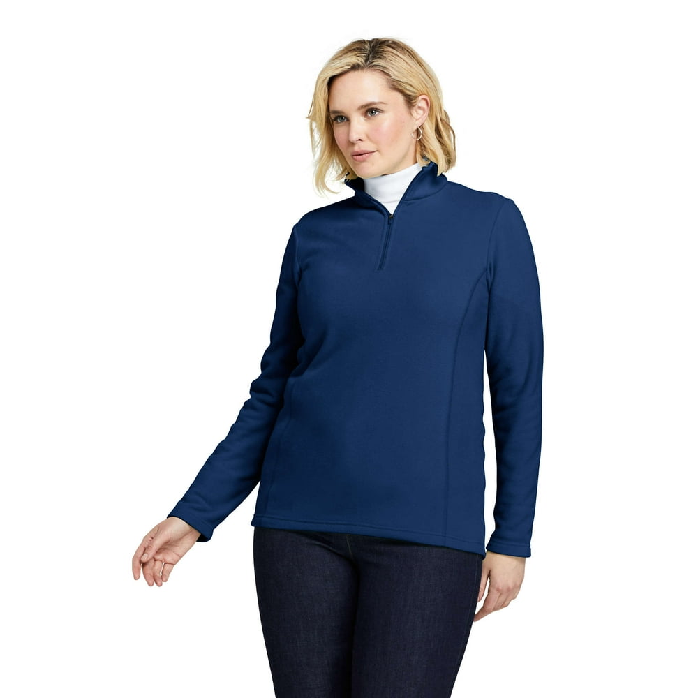 Lands' End Women's Plus Fleece Quarter Zip Pullover