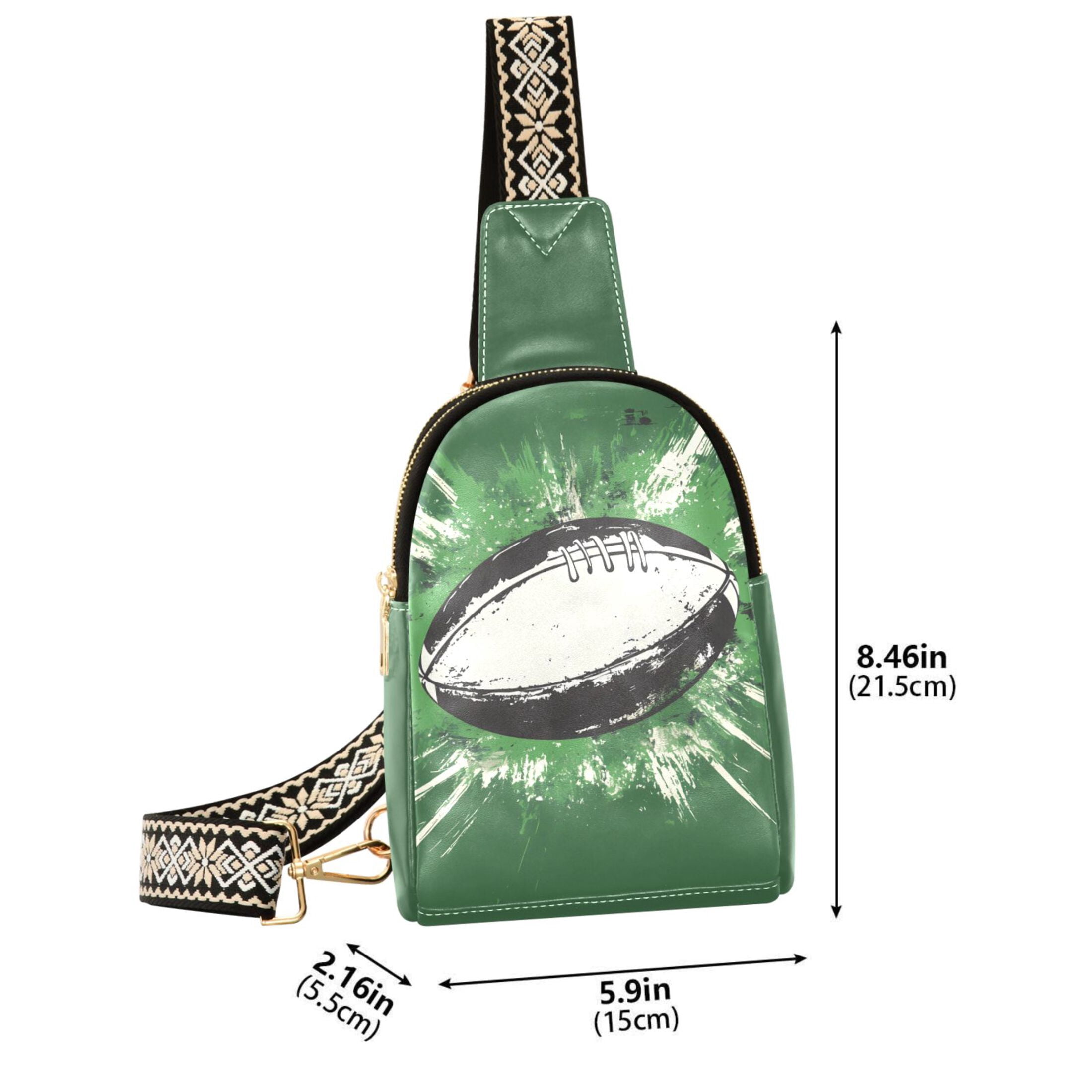 ALAZA Rugby Football-a1 Sling Bag for Women Men Waterproof Crossbody Chest Bags