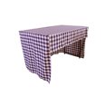 thumbnail image 1 of LA Linen - Mantel de salón a cuadros con espalda abierta, 96 por 18 por 30 pulgadas, morado / blanco LA Linen TCcheck_OB_fit_96x18x30_PurpleK23, 1 of 1