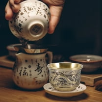 KAKOWELY 1Pack Decorative Tea Cups 5x5cm Zinc Alloy For