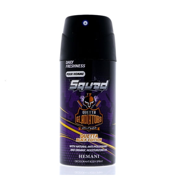 Hemani Squad Deodorant Spray Quetta Black for Men 150mL