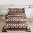 thumbnail image 2 of Feelyou Vintage Aztec Triangle Full Size Comforter Sets for Women, Brown Abstract Ombre Bedding Comforter Set, Western Bohemian Style Reversible Bedding Sets, Breathable Home Decor, 3pcs, 2 of 8