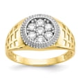 thumbnail image 1 of 10K Rhodium Plated Yellow Gold & Rhodium Men's CZ Cluster Ring, 1 of 2