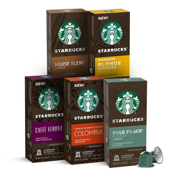 Starbucks By Nespresso Variety Pack Coffee (50-Count Single Serve Capsules, Compatible With Nespresso Original Line System)