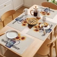 thumbnail image 5 of Sunflower Placemats Set of 8 Yellow Wildflower Garden Motifs Watercolor Place Mats Indoor Wipeable Table Mats Washable Cloth Dining Table Placemats for Kitchen Holiday Party Home Decor 13x19 Inch, 5 of 9