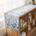 thumbnail image 6 of Table Runners 120 Inches Long Dress Scarves, Navy Blue Eucalyptus Leaves Farmhouse Coffee/Dining/Kitchen Table Runner for Living Room, Retro Country Leaf Botanical 13x120 Inch, 6 of 9