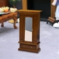 thumbnail image 1 of 1:12 armario para casa de muñecas soporte de almacenamiento modelo de muebles de madera superficie lisa profesional y tamaño pulido 9,5x4,3x16,8 cm pa Marrón CUTICAT Mesita de noche de casa de muñecas, 1 of 8