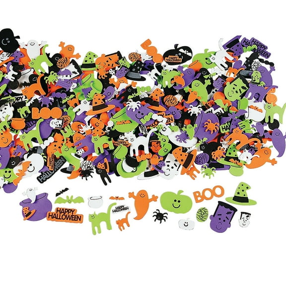 Happy Halloween! Foam Adhesive Shapes - Craft Supplies - 500 Pieces