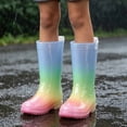 thumbnail image 3 of SUYIDA Gradient Rain Boots for Girls Mid Calf Waterproof Easy On Boots Non Slip Sole All Seasons Outdoor Play Boots, 3 of 4