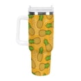 thumbnail image 3 of Hand Drawn Pineapple 40 Oz Tumbler with Handle and Straw Lid, Stainless Steel Insulated Travel Coffee Mug, Vacuum Insulated Water Bottle for Home, Office, Car, Keep Hot/Cold for Hours, 3 of 8