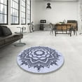 thumbnail image 4 of Ahgly Company Machine Washable Indoor Square Transitional Lavender Blue Area Rugs, 8' Square, 4 of 7