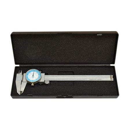 Reading Dial Caliper - 6'' Dial Caliper 64th Fractional Stainless Steel Hardened Depth Gage Gauge Read 0.01''