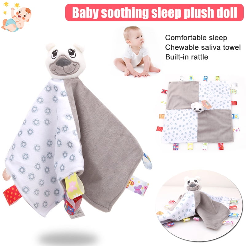 LNKOO Taggies Stuffed Animal Security Blanket, 13 x 13Inches, Baby