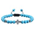 thumbnail image 1 of iju7gthy Srpg33 Hand Braided Rope Bracelet Turquoise Beaded Bracelet For, 1 of 7