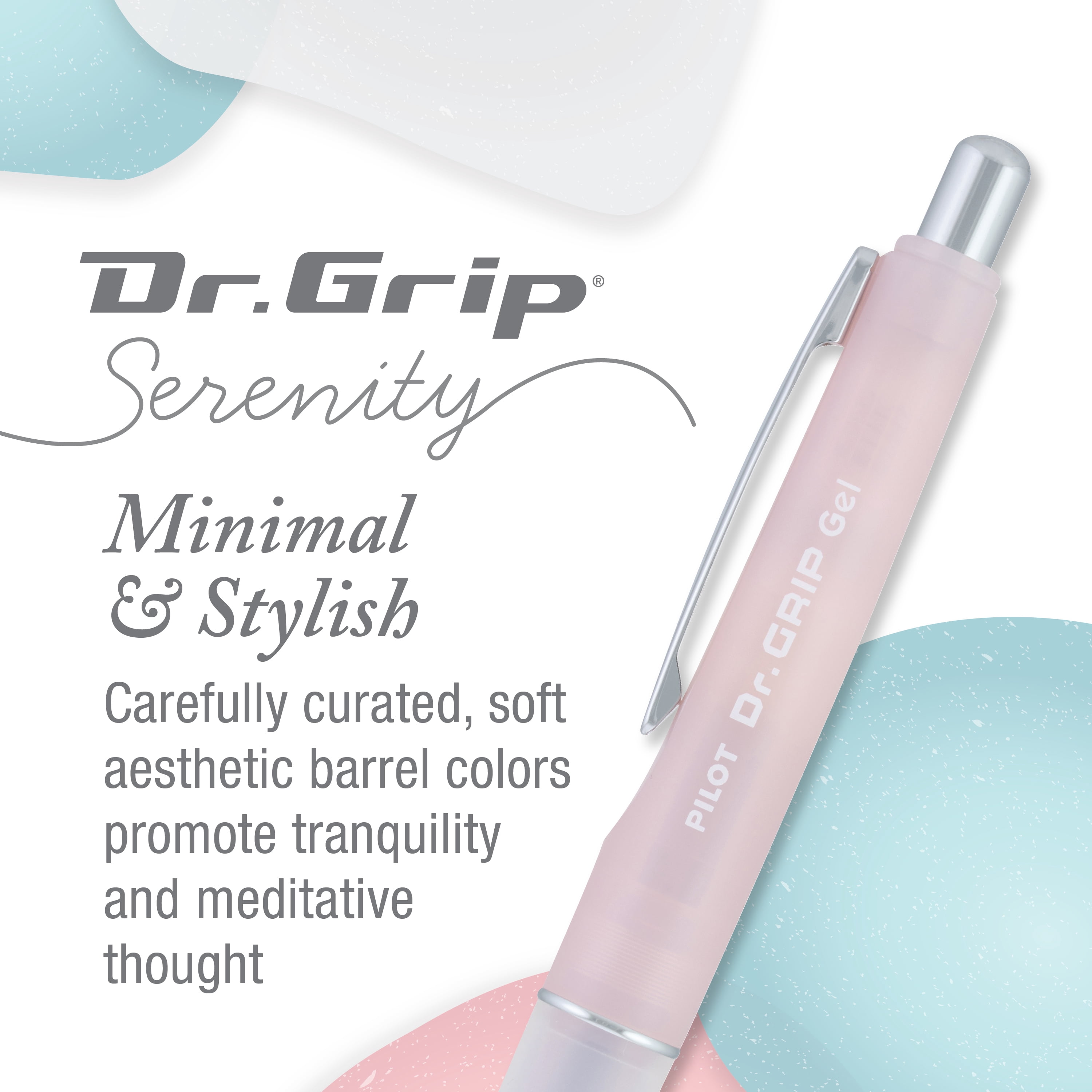 Pilot Dr. Grip Serenity Retractable Gel Ink Pen, Light Pink Barrel, Fine Point (0.7 mm) Black Ink 1 Pack