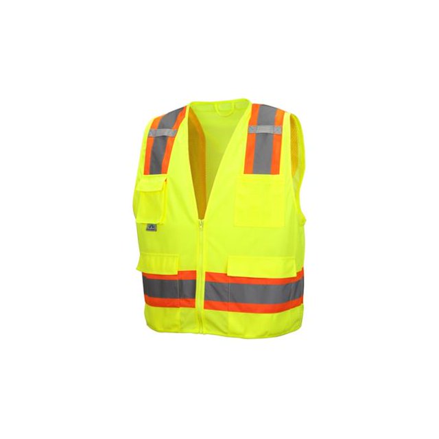 Pyramex Safety RVZ2410X3 Hi-Vis Lime Safety Vest Mesh Polyester Back Material - 3X Large