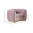 thumbnail image 3 of Meridian Furniture Julian Velvet Accent Chair in Pink and Gold, 3 of 7