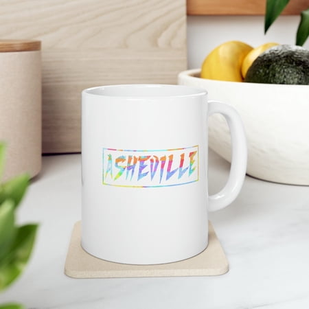 Asheville NC 11 oz Coffee Mug - Blue Ridge Mountains Art White Ceramic Gift