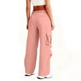 thumbnail image 6 of Cargo Sweatpants for Women 2026 Trendy Elastic High Waist Wide Straight Leg Loose Casual Sweat Pants with Pockets, 6 of 8