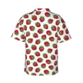 thumbnail image 4 of Xecao Hand Drawn Strawberry print Hawaiian shirt - a stylish short-sleeve button-down for men, perfect for casual beach and tropical outings., 4 of 9