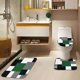 thumbnail image 3 of Juego de cortina de ducha abstracta azul con tapa de inodoro y alfombras antideslizantes para baño, juego de 4 cortinas de ducha con arte de pintura moderna, juego de baño vintage gris y blanco con, 3 of 6