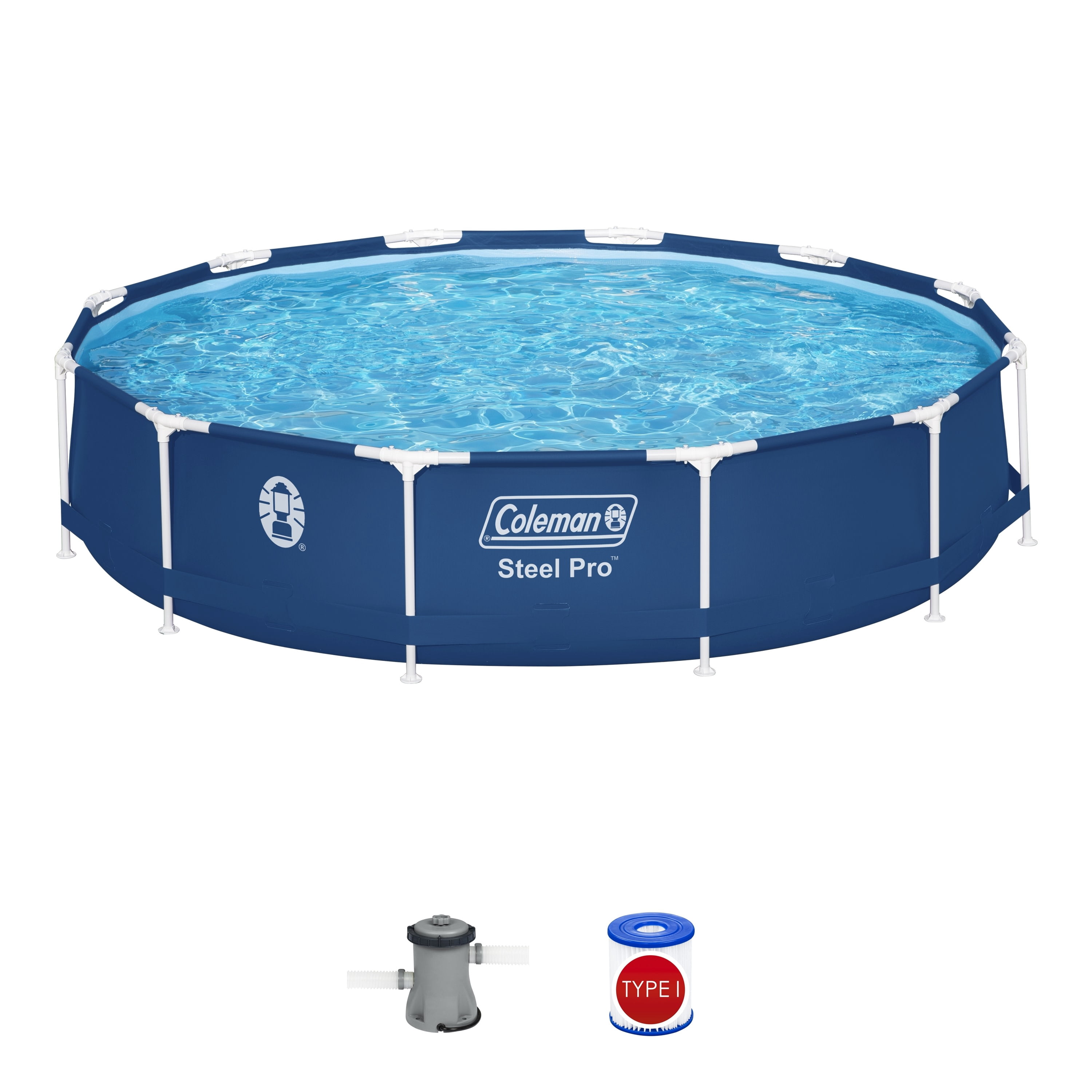 Coleman Steel Pro 12 ft. x 33 in. Round Metal Frame Above Ground Pool Set