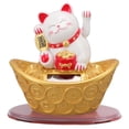 thumbnail image 1 of Adorno de gato de la suerte de energía solar Estatua de gato de la suerte con mano que saluda con la mano para la decoración del tablero de instrumentos del automóvil del hogar MLY23028 Bolsa de, 1 of 10