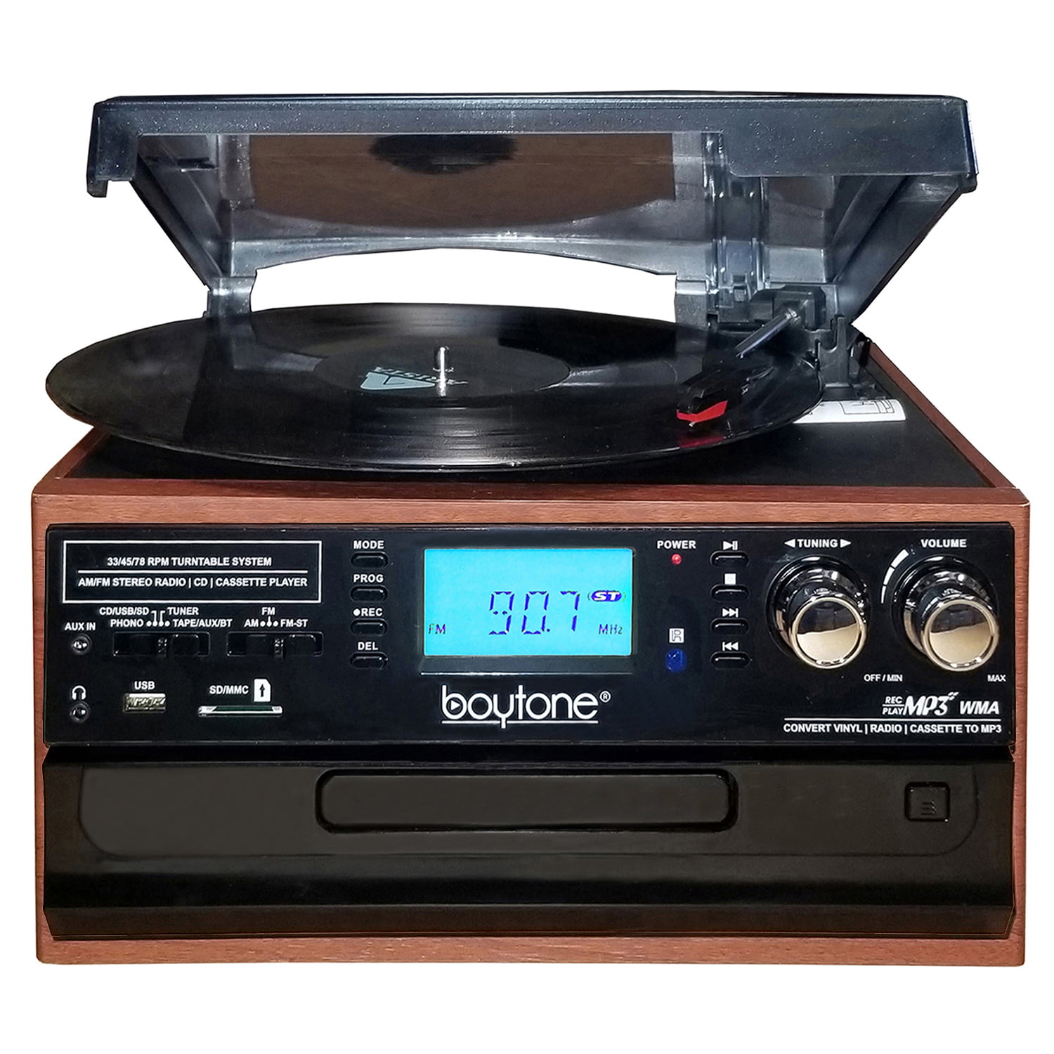 TT-186 Platine vinyle DAB DAB+ radio FM Bluetooth RDS 33T & 45T/min noir