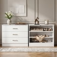 thumbnail image 6 of Ubesgoo 3 Drawer Dresser, Modern Storage Chest with Spacious Drawers, White Bedroom Dresser Organizer Cabinet for Bedroom, Living Room and Home Office, 6 of 12