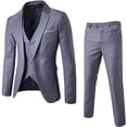 thumbnail image 2 of Traje informal de negocios de tres piezas para el novio, padrino de boda, traje de un botón, 2 of 5