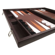 Silverman & Co. 19-inch Premium Backgammon Set - Large - Dark Brown