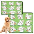thumbnail image 2 of Qxltty Cute White Rabbits Eating Carrots Cat litter Pads Pet Set of 3 Diaper Mats Center Anti-leakage Layer Absorbent Soft and Comfortable, 2 of 7