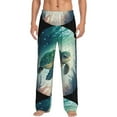thumbnail image 2 of Picia Watercolor Turtle5 Mens Soft Woven Cotton Elastic Waistband Sleep Pajama Pant Lounge Sleep Pant With Pockets And Drawstring-Medium, 2 of 9