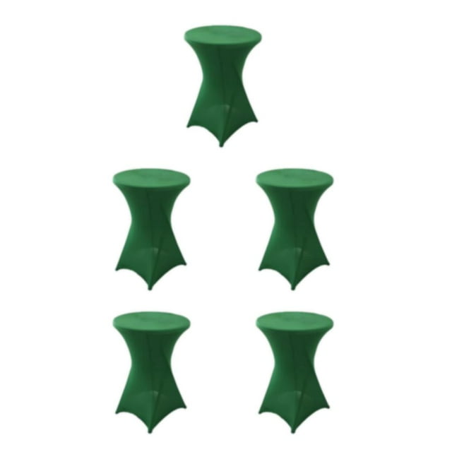 Guardoinrt Nappe Ronde Extensible pour Mariage d'Hôtel Facile d'Entretien Polyvalent Respectueux de l'Environnement Polyester Ajustement Vert 5Set