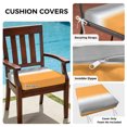 thumbnail image 3 of Outdoor Patio Cushion Covers 2 Pack Orange and Grey Ombre Patio Chair Cushion Covers with Ties and Zipper Gradient Gradual Color Waterproof Outdoor Seat Cushion Covers for Patio Furniture 20"x18", 3 of 9