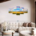 thumbnail image 2 of Elephant Stock Rainbow Bridge Wall Art - Horizontal Multi Panel Canvas - 5 Pieceliving Room Wall Decor - Photography Nature Multi Panel - Green And Orange Decor - 74" x 34", 2 of 8