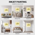thumbnail image 6 of Framed Canvas Wall Art for Living Room Yellow Eucalyptus Leaves Wall Decor, Floral Vase Stripes Aesthetic Paintings for Bedroom Office Kitchen Bathroom, Ready to Hang Artwork Wall Pictures 8x8 Inch, 6 of 9