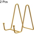 thumbnail image 3 of uxcell Plate Stand for Display, 2Pcs 4.3 Inch Iron Easel Plate Holder Display Stands Metal Decorative Plates for Picture Photo Book, Gold, 3 of 5