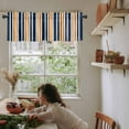 thumbnail image 5 of Orange Navy Blue Striped Valances for Windows Farmhouse Kitchen Curtains Valances Rod Pocket Valance Curtains for Kitchen Windows Modern Minimalist Ombre Lines Window Valances for Bathroom 42"x18", 5 of 6
