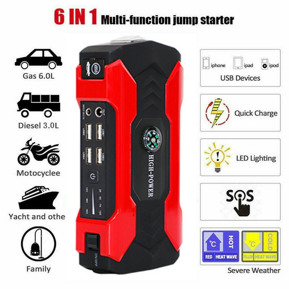 Up to 6.5L Gas, 5.5L Diesel Engine with USB Quick Charge,JX29,A Car Jump Starters Portable Waterproof Car Battery Power Bank
