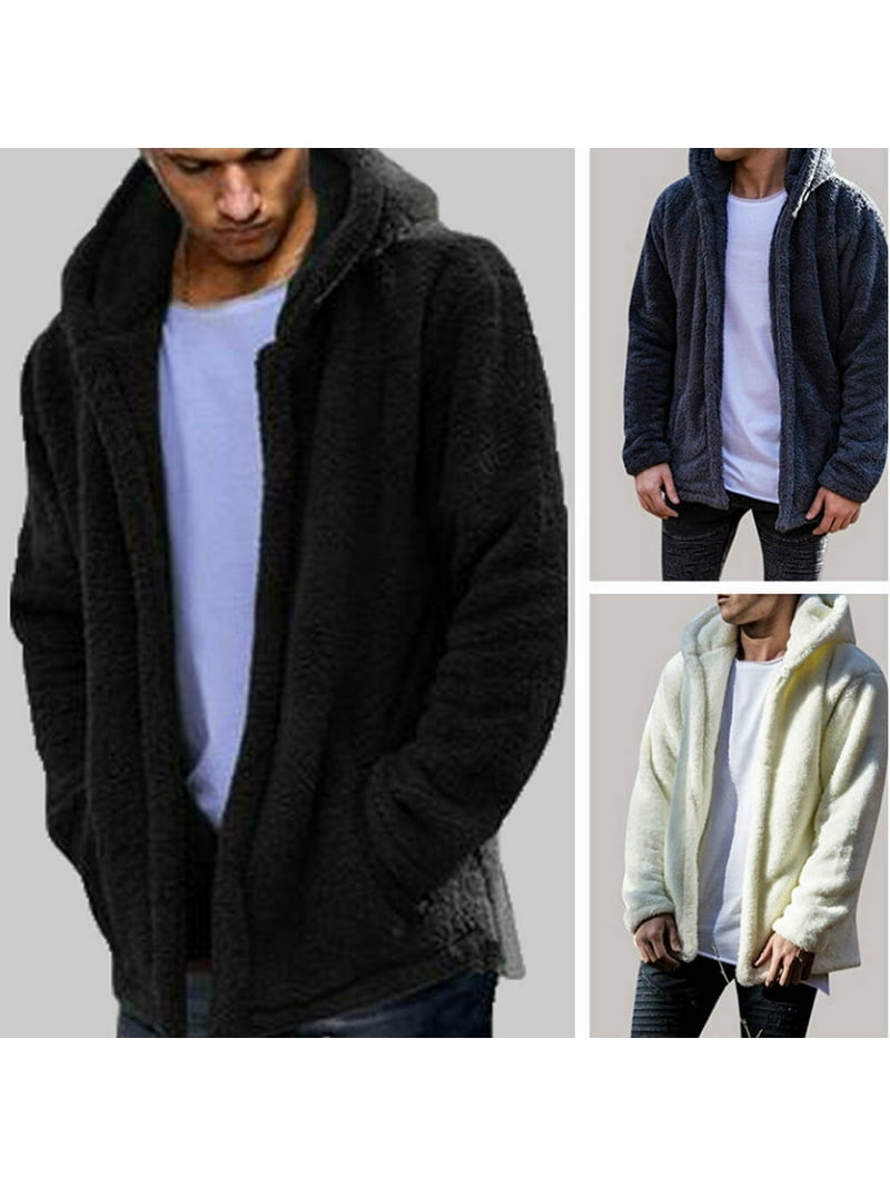 Calsunbaby Mens Teddy Bear Oversized Coat Cardigan Faux Fur Jacket