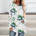 thumbnail image 1 of Puntoco Navidad Mujer Casual Estampado largo Jersey Manga raglán Manga larga Cuello redondo Top/Camisa Puntoco Puntoco-940, 1 of 5