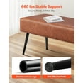 thumbnail image 3 of VEVOR PU Leather Bedroom Bench with Metal Legs Shoe Bench for Entryway Brown, 3 of 9