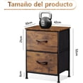 thumbnail image 3 of Buros para recamara, Burós Mesa de Noche con 2 cajones, Organizador de Tela para vestidor para Dormitorio, Armario, Pasillo, Mesa Auxiliar, Mueble Lateral (Marrón), 3 of 4