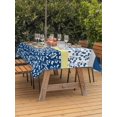 thumbnail image 4 of 52x70 Inch Outdoor Tablecloth with Umbrella Hole Zipper Rectangle Blue Yellow Rectangular Tablecloths Outside Waterproof Botanical Floral Motifs Wildflower Striped Patio Table Cover for Picnic Party, 4 of 8