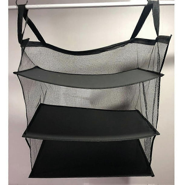 Portable Hanging Storage Bag for Travel with Multifunction Three Layer Design for Bedroom Clothes and Shoes Storage Pouch