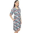 thumbnail image 2 of Bimba Light Green Architect Print Women's Sleepshirt Night Dress With Pockets - 4, 2 of 5