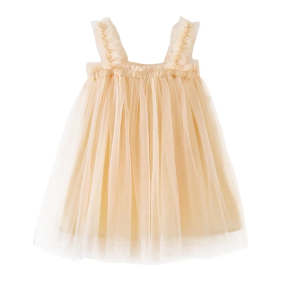 Lullu Summer Girls Sleeveless Tutu Dress A-Line Tulle Party Princess Dress, Sizes 12M-6Y